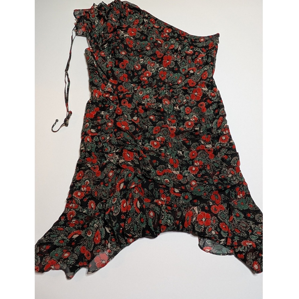Veronica Beard Ballard Dress Silk One Shoulder Floral Navy Multi Size 8 NWT